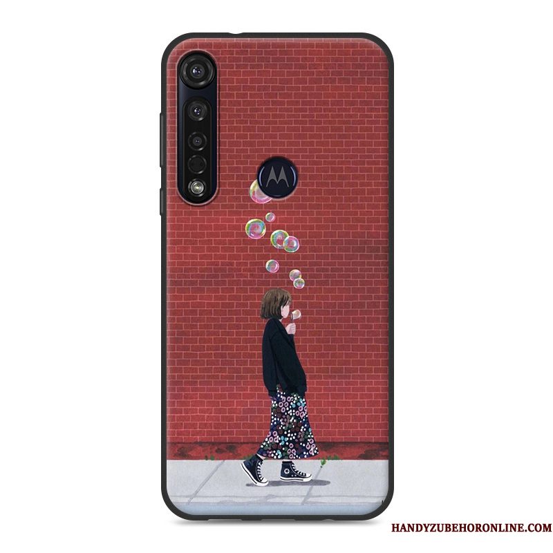 Hoesje Motorola One Macro Zacht Telefoon Kunst, Hoes Motorola One Macro Zakken Mini Blauw