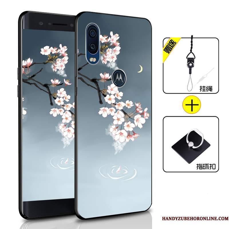 Hoesje Motorola One Vision Bescherming Anti-falltelefoon, Hoes Motorola One Vision Zacht Groen