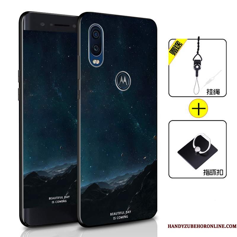 Hoesje Motorola One Vision Bescherming Anti-falltelefoon, Hoes Motorola One Vision Zacht Groen