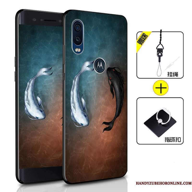 Hoesje Motorola One Vision Bescherming Anti-falltelefoon, Hoes Motorola One Vision Zacht Groen