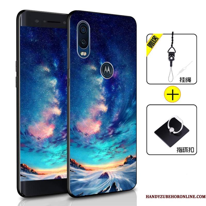 Hoesje Motorola One Vision Bescherming Anti-falltelefoon, Hoes Motorola One Vision Zacht Groen