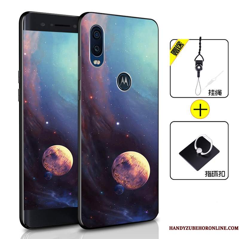 Hoesje Motorola One Vision Bescherming Anti-falltelefoon, Hoes Motorola One Vision Zacht Groen