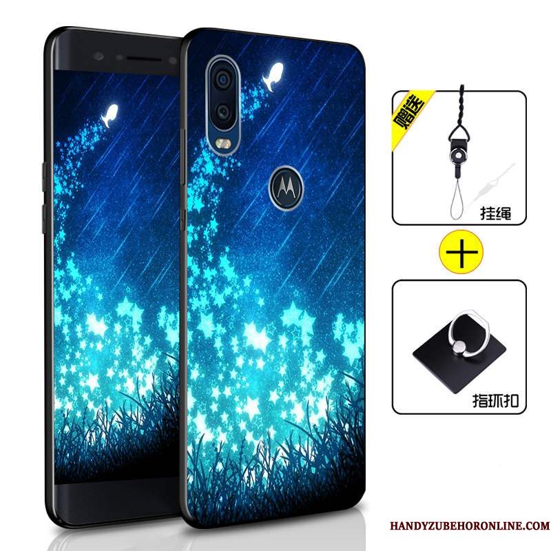 Hoesje Motorola One Vision Bescherming Anti-falltelefoon, Hoes Motorola One Vision Zacht Groen