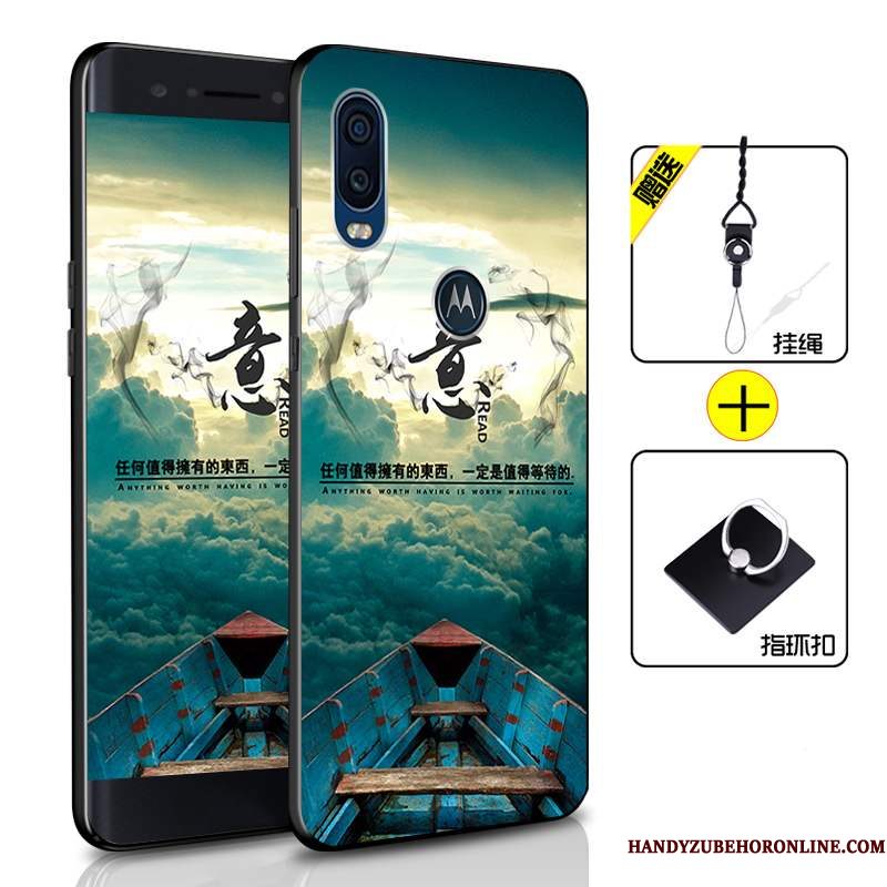 Hoesje Motorola One Vision Bescherming Anti-falltelefoon, Hoes Motorola One Vision Zacht Groen