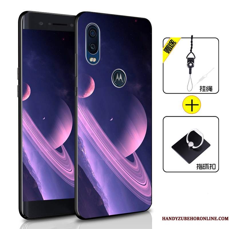 Hoesje Motorola One Vision Bescherming Anti-falltelefoon, Hoes Motorola One Vision Zacht Groen