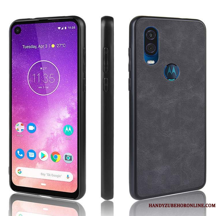 Hoesje Motorola One Vision Bescherming Telefoon Anti-fall, Hoes Motorola One Vision Zwart