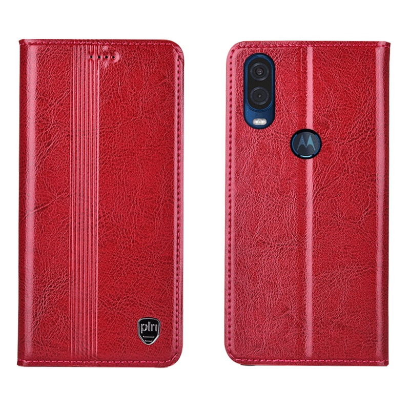 Hoesje Motorola One Vision Zakken Anti-fall Rood, Hoes Motorola One Vision Bescherming Telefoon