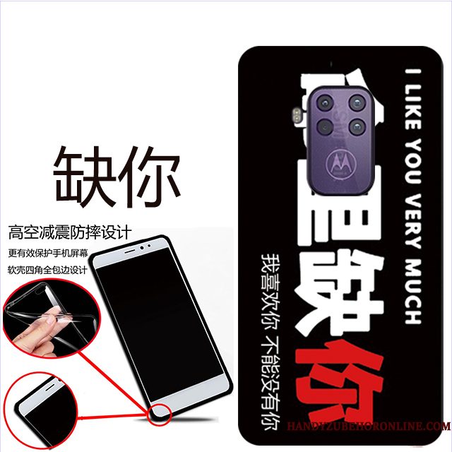 Hoesje Motorola One Zoom Zacht Blauw Schrobben, Hoes Motorola One Zoom Bescherming