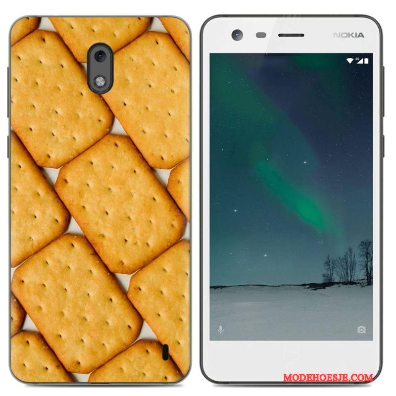 Hoesje Nokia 2 Siliconen Eenvoudige Pu, Hoes Nokia 2 Bescherming Geel Trend