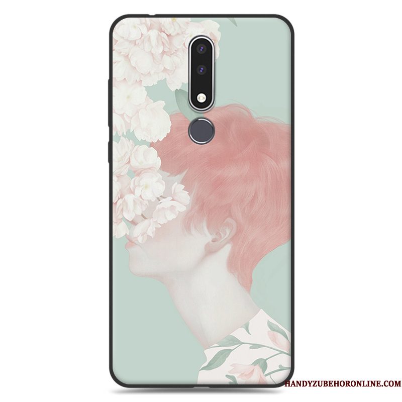 Hoesje Nokia 3.1 Plus Zakken Bloemen Hanger, Hoes Nokia 3.1 Plus Zacht Telefoon Trend