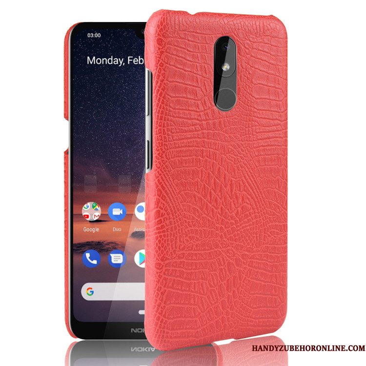 Hoesje Nokia 3.2 Leer Krokodillenleer Zwart, Hoes Nokia 3.2 Bescherming Anti-fall Hard