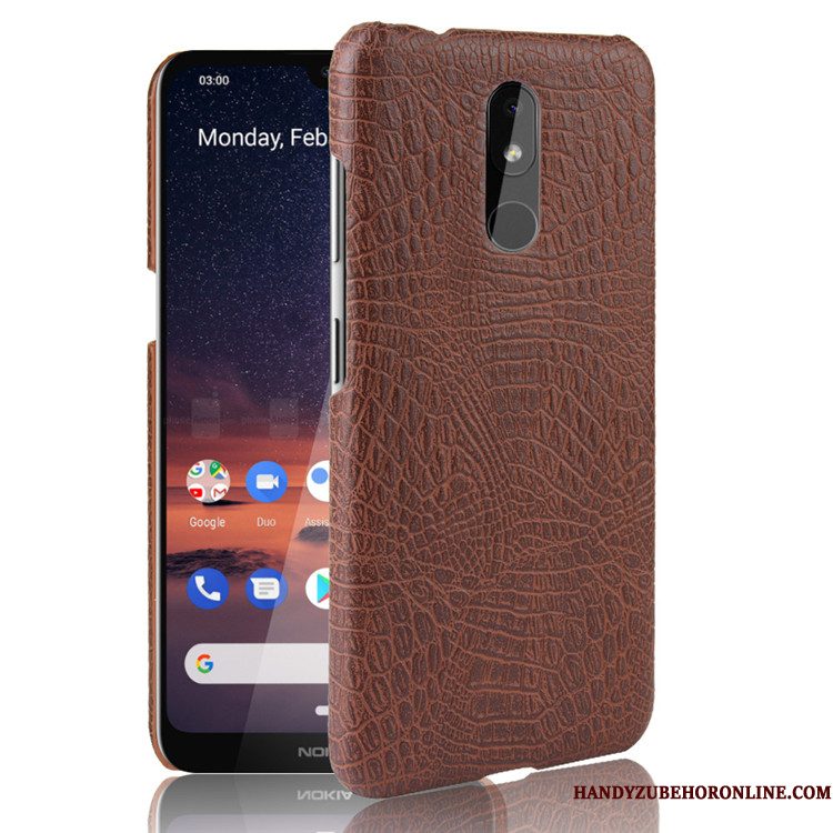 Hoesje Nokia 3.2 Leer Krokodillenleer Zwart, Hoes Nokia 3.2 Bescherming Anti-fall Hard