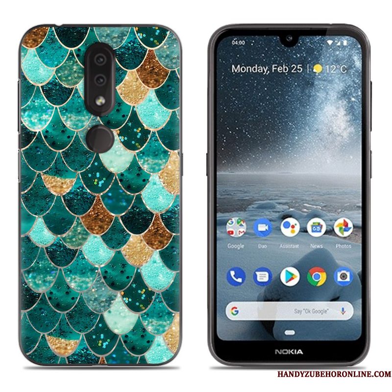 Hoesje Nokia 4.2 Zacht Anti-falltelefoon, Hoes Nokia 4.2 Siliconen Blauw