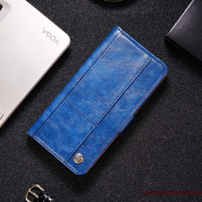 Hoesje Nokia 5.1 Plus Leer Blauw, Hoes Nokia 5.1 Plus Bescherming