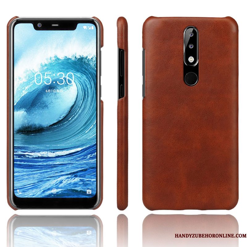 Hoesje Nokia 5.1 Plus Leer Kwaliteit Diepe Kleur, Hoes Nokia 5.1 Plus Bescherming Trendtelefoon