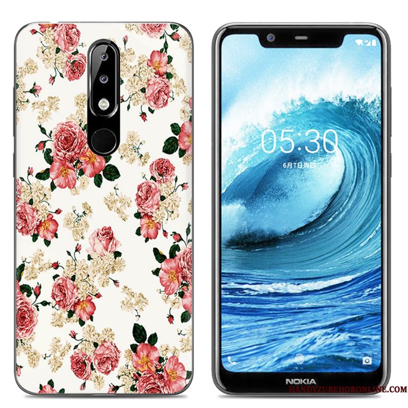 Hoesje Nokia 5.1 Plus Spotprent Doorzichtigtelefoon, Hoes Nokia 5.1 Plus Scheppend Roze