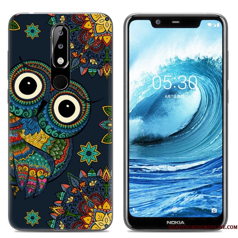 Hoesje Nokia 5.1 Plus Spotprent Doorzichtigtelefoon, Hoes Nokia 5.1 Plus Scheppend Roze