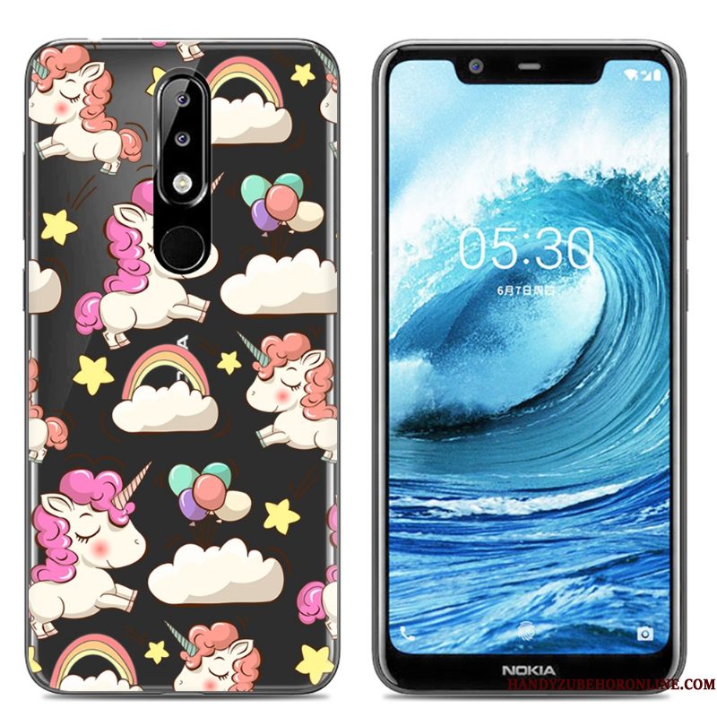 Hoesje Nokia 5.1 Plus Spotprent Doorzichtigtelefoon, Hoes Nokia 5.1 Plus Scheppend Roze