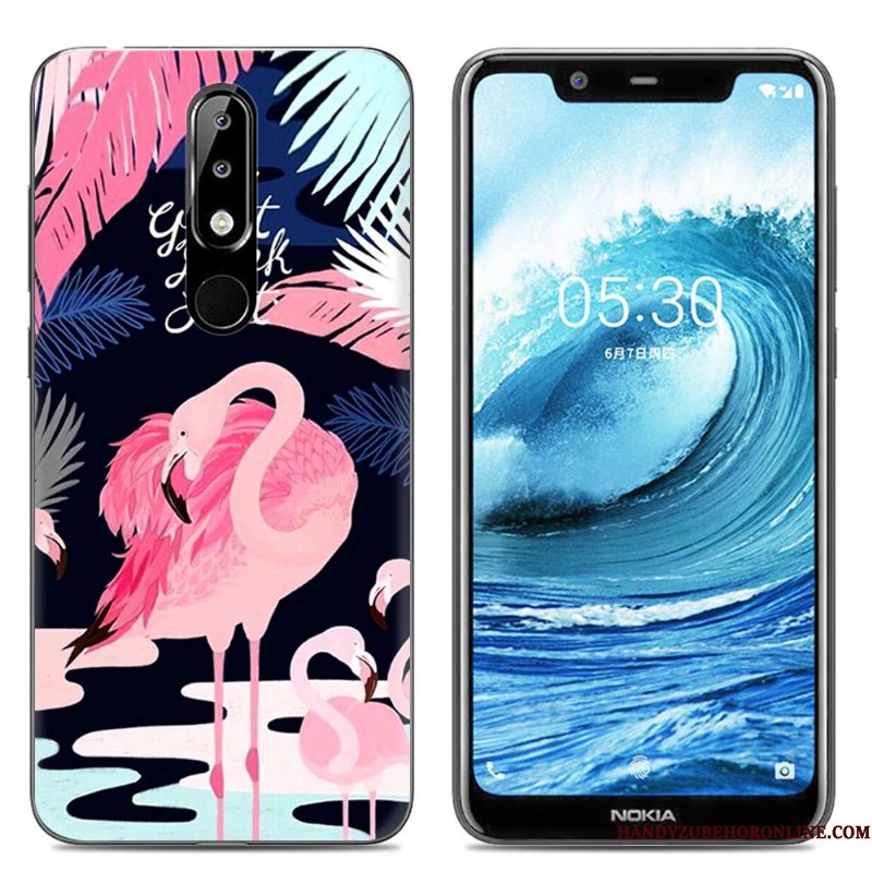 Hoesje Nokia 5.1 Plus Spotprent Doorzichtigtelefoon, Hoes Nokia 5.1 Plus Scheppend Roze