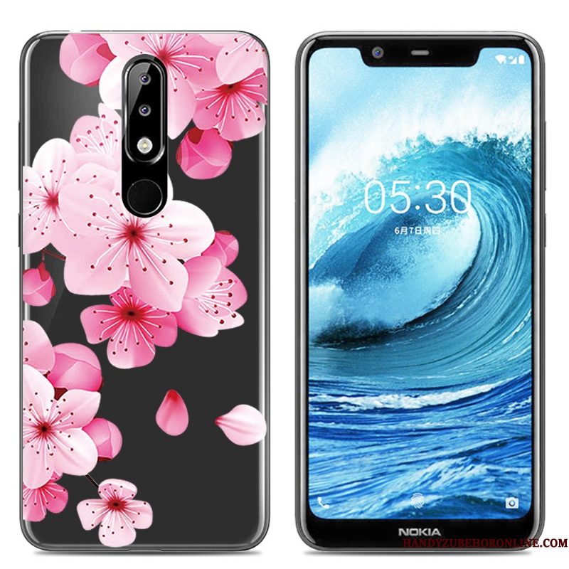 Hoesje Nokia 5.1 Plus Spotprent Doorzichtigtelefoon, Hoes Nokia 5.1 Plus Scheppend Roze