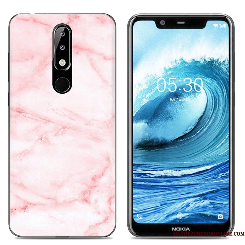 Hoesje Nokia 5.1 Plus Spotprent Doorzichtigtelefoon, Hoes Nokia 5.1 Plus Scheppend Roze