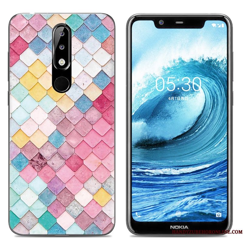 Hoesje Nokia 5.1 Plus Spotprent Doorzichtigtelefoon, Hoes Nokia 5.1 Plus Scheppend Roze