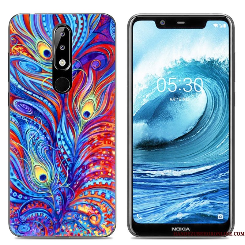 Hoesje Nokia 5.1 Plus Spotprent Doorzichtigtelefoon, Hoes Nokia 5.1 Plus Scheppend Roze