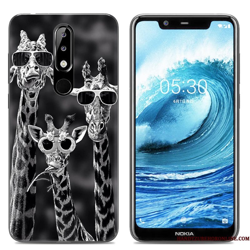 Hoesje Nokia 5.1 Plus Spotprent Doorzichtigtelefoon, Hoes Nokia 5.1 Plus Scheppend Roze