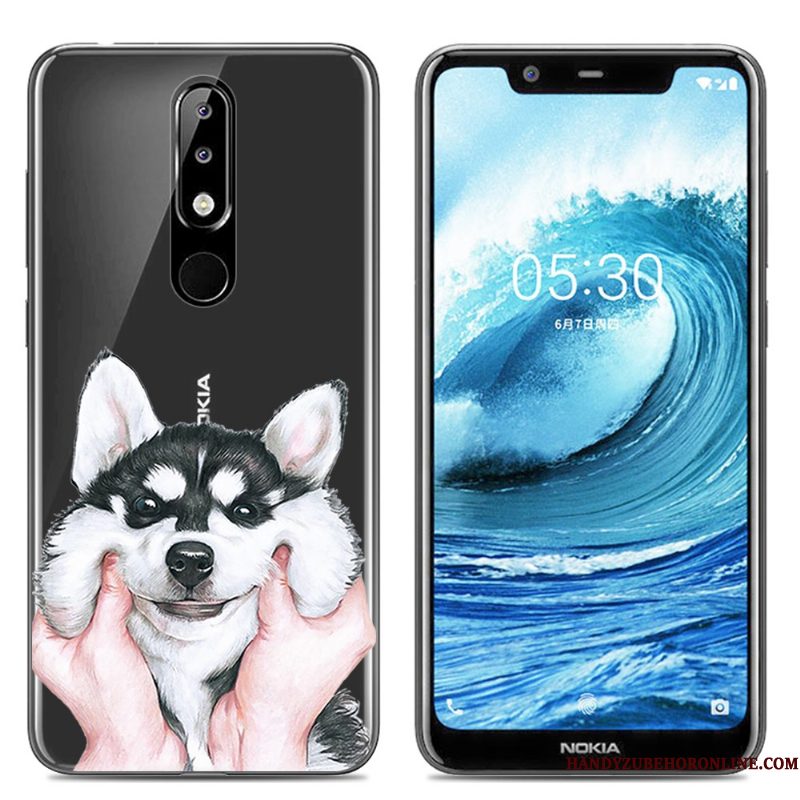 Hoesje Nokia 5.1 Plus Spotprent Doorzichtigtelefoon, Hoes Nokia 5.1 Plus Scheppend Roze