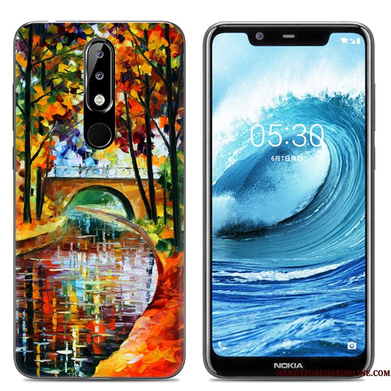 Hoesje Nokia 5.1 Plus Spotprent Doorzichtigtelefoon, Hoes Nokia 5.1 Plus Scheppend Roze