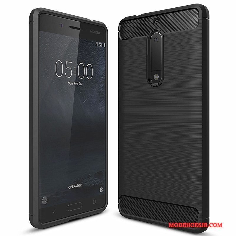 Hoesje Nokia 5 Zacht Telefoon Rood, Hoes Nokia 5 Zakken Fiber