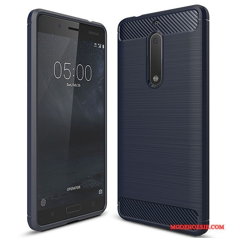 Hoesje Nokia 5 Zacht Telefoon Rood, Hoes Nokia 5 Zakken Fiber