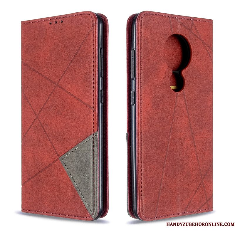 Hoesje Nokia 6.2 Leer Bedrijftelefoon, Hoes Nokia 6.2 Folio Geel Eenvoudige