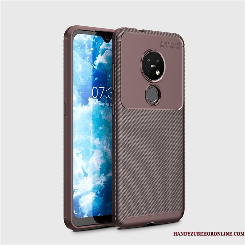 Hoesje Nokia 6.2 Zacht Blauw Schrobben, Hoes Nokia 6.2 Bescherming Telefoon Patroon