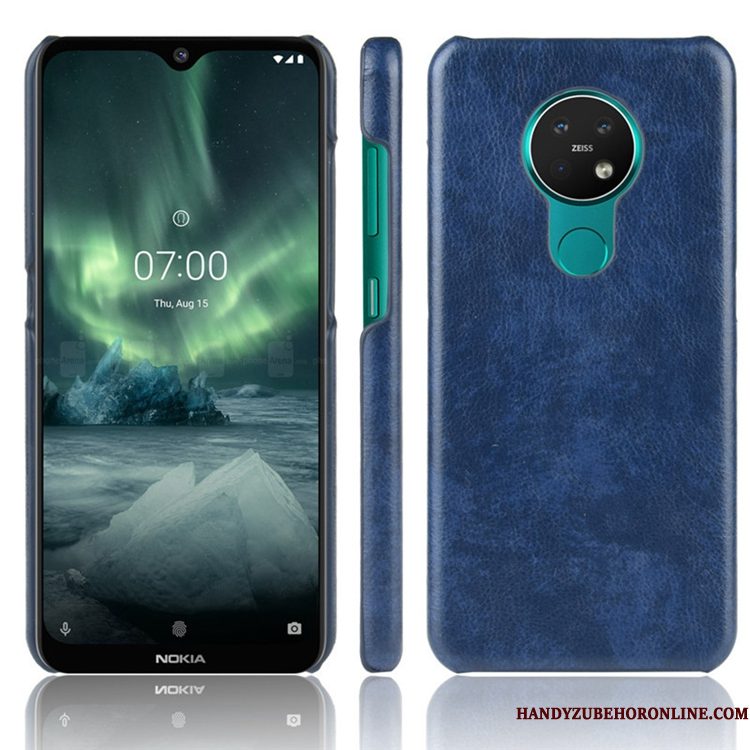 Hoesje Nokia 6.2 Zakken Achterkleptelefoon, Hoes Nokia 6.2 Leer Anti-fall Blauw