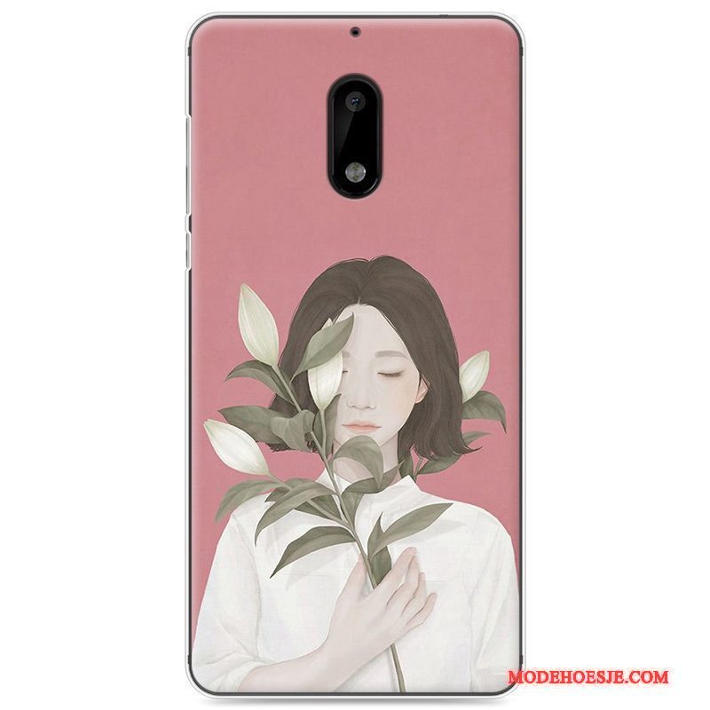 Hoesje Nokia 6 Bescherming Telefoon Mini, Hoes Nokia 6 Geschilderd Kunst Roze