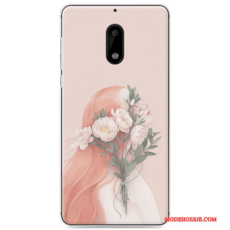 Hoesje Nokia 6 Bescherming Telefoon Mini, Hoes Nokia 6 Geschilderd Kunst Roze