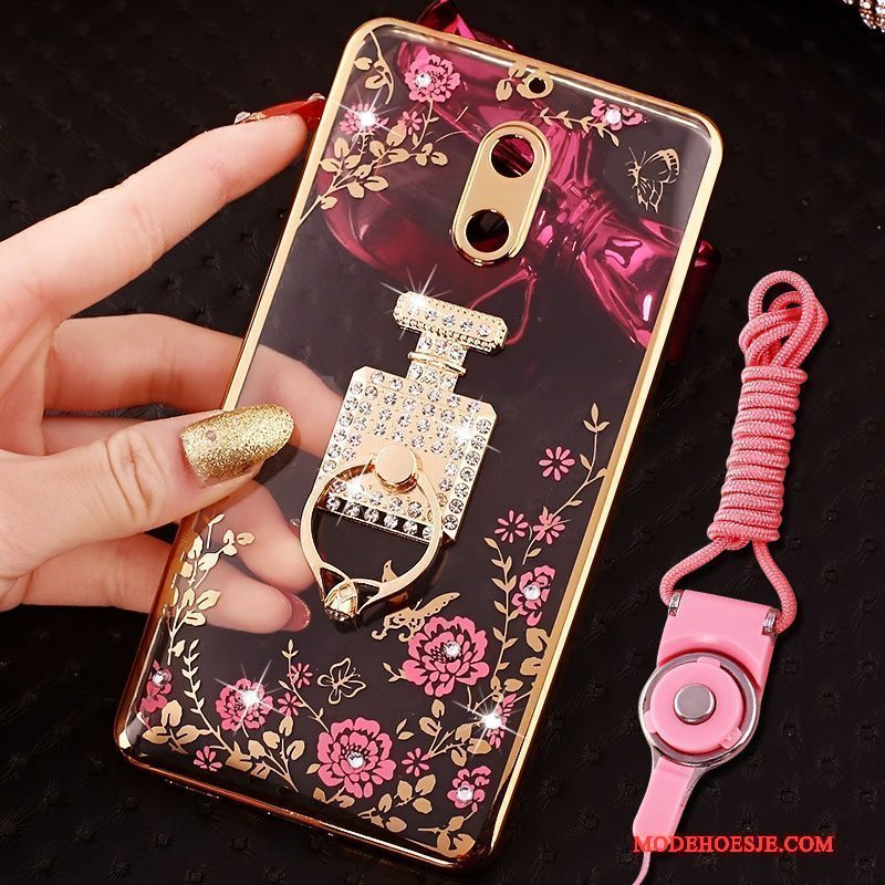 Hoesje Nokia 6 Scheppend Telefoon Ring, Hoes Nokia 6 Strass Trend Roze