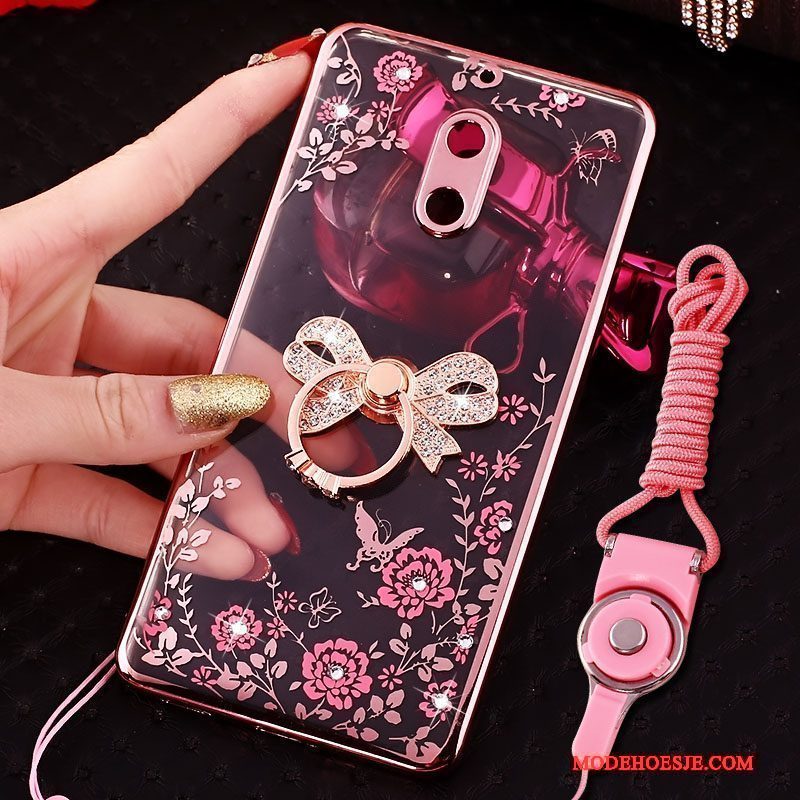 Hoesje Nokia 6 Scheppend Telefoon Ring, Hoes Nokia 6 Strass Trend Roze