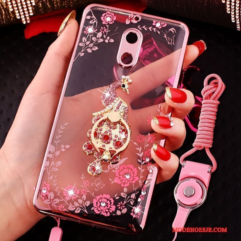 Hoesje Nokia 6 Scheppend Telefoon Ring, Hoes Nokia 6 Strass Trend Roze