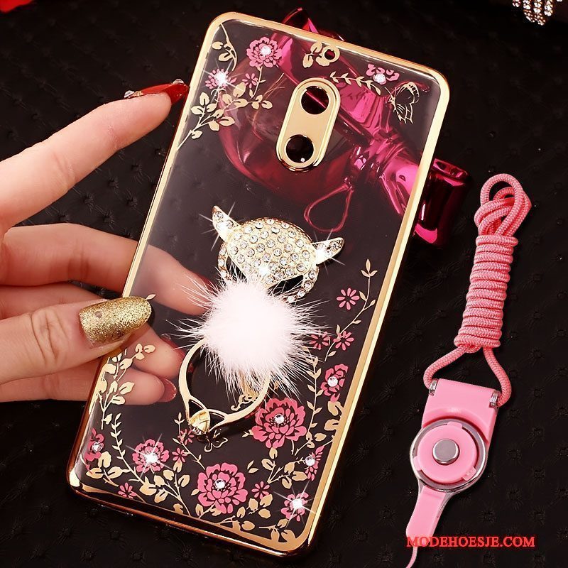 Hoesje Nokia 6 Scheppend Telefoon Ring, Hoes Nokia 6 Strass Trend Roze