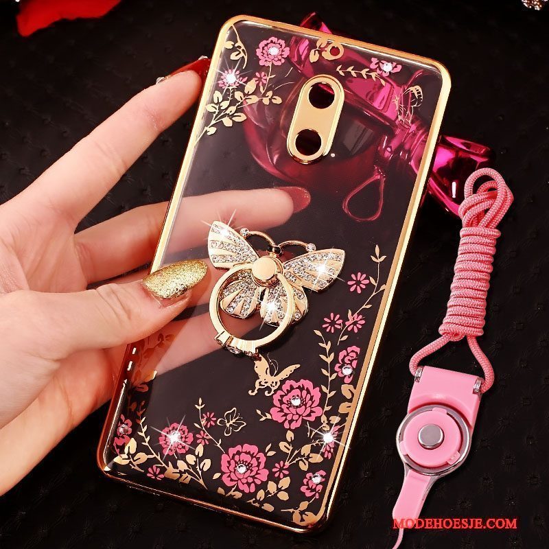 Hoesje Nokia 6 Scheppend Telefoon Ring, Hoes Nokia 6 Strass Trend Roze