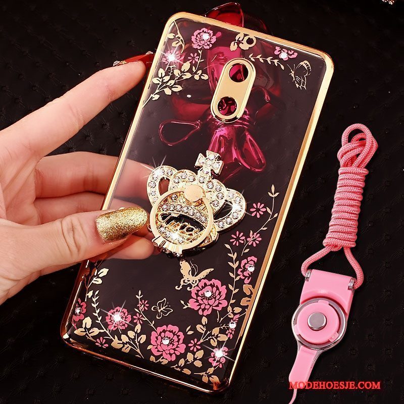 Hoesje Nokia 6 Scheppend Telefoon Ring, Hoes Nokia 6 Strass Trend Roze