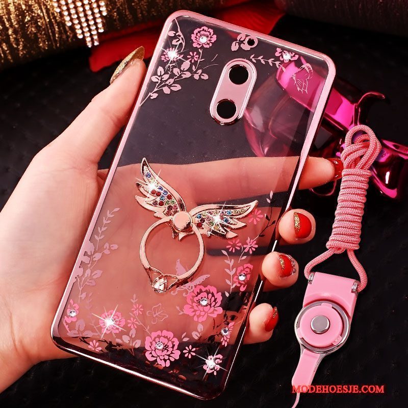 Hoesje Nokia 6 Scheppend Telefoon Ring, Hoes Nokia 6 Strass Trend Roze