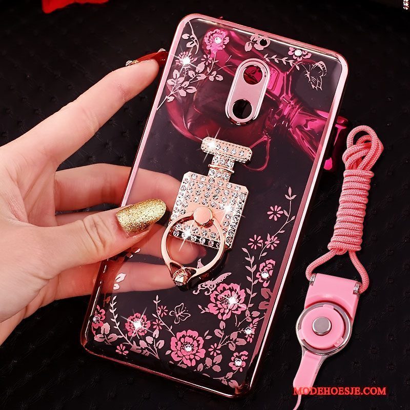 Hoesje Nokia 6 Scheppend Telefoon Ring, Hoes Nokia 6 Strass Trend Roze