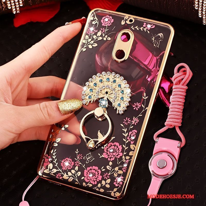 Hoesje Nokia 6 Scheppend Telefoon Ring, Hoes Nokia 6 Strass Trend Roze