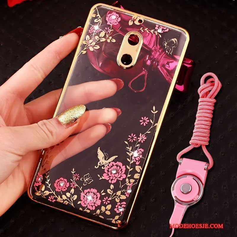 Hoesje Nokia 6 Scheppend Telefoon Ring, Hoes Nokia 6 Strass Trend Roze