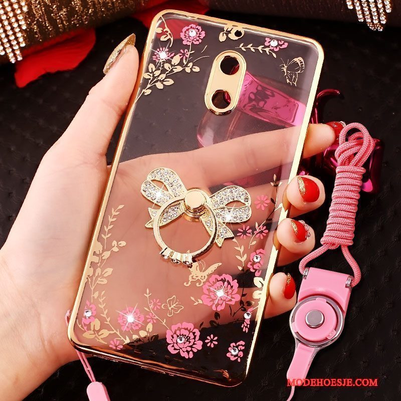 Hoesje Nokia 6 Scheppend Telefoon Ring, Hoes Nokia 6 Strass Trend Roze