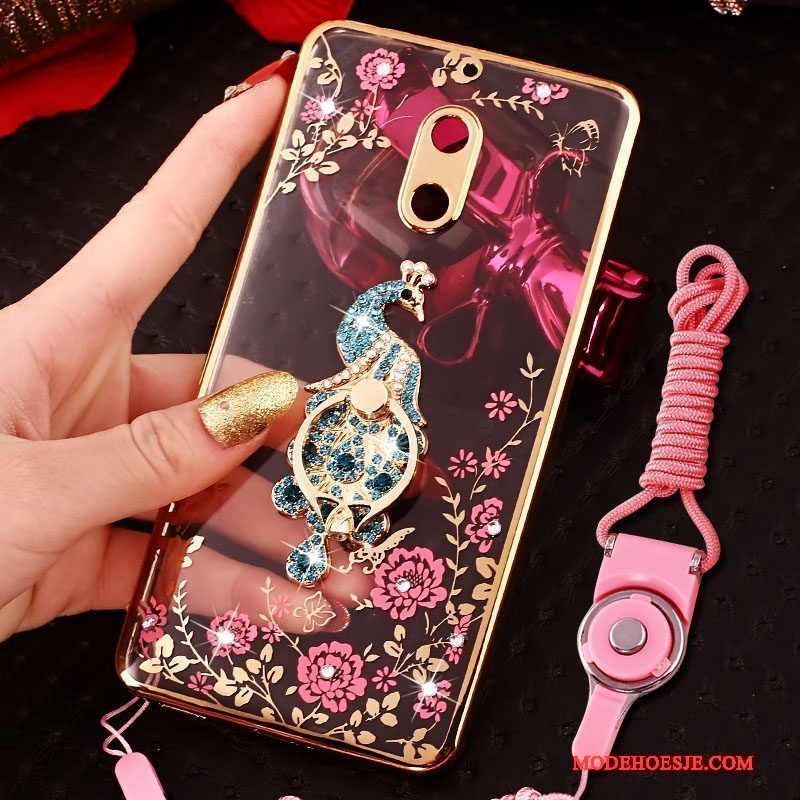 Hoesje Nokia 6 Scheppend Telefoon Ring, Hoes Nokia 6 Strass Trend Roze