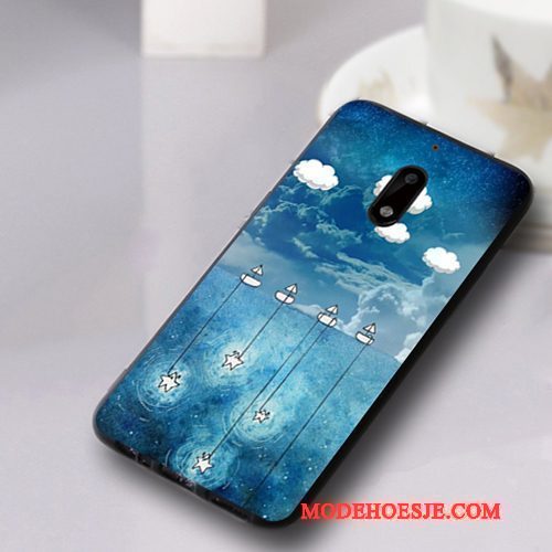 Hoesje Nokia 6 Siliconen Schrobben Anti-fall, Hoes Nokia 6 Zacht Telefoon Blauw